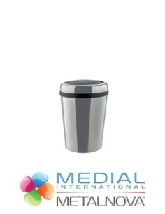 Medial Metalnova Swingo Ovaler Abfallbehälter aus Edelstahl, 60 l, mit Schwingdeckel, Art. 109796