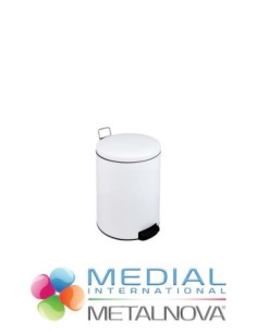 Medial Metalnova Dustbin New Pap 12 Lt White Metal Art. 112126
