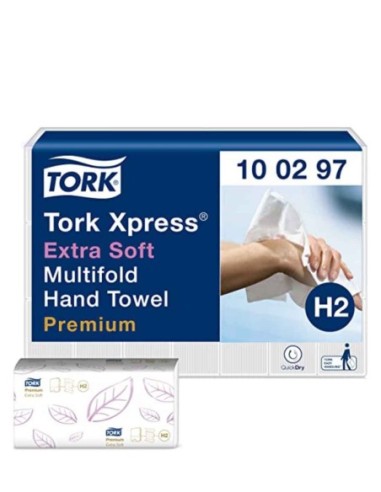 SERVIETTES TORK PLIÉES EN « M » EXTRASOFT H2 PCS. 2100  100297