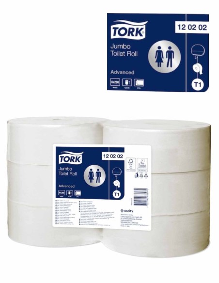 PAPIER TOILETTE TORK MAXI JUMBO TORK 280 MT. PZ.6 120202
