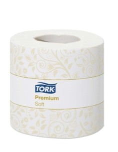 PAPIER TOILETTE À BANDES TORK PREMIUM 96 ROULEAUX 2 PLIS 120221
