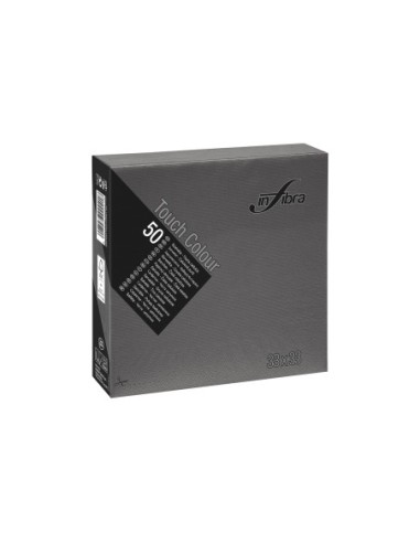 Infibra serviettes 33x33 2 plis noir pc.50 art 0334