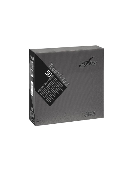 Infibra serviettes 33x33 2 plis noir pc.50 art 0334