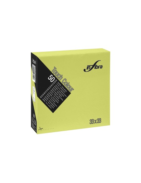 Infibra tovaglioli 33x33 2 veli verde lime pz.50 art 0640