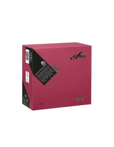 Infibra tovaglioli 38x38 2 velitissu' bordeaux  pz.40 art. i-0463 art -0463