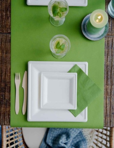 PLAQUE CARRÉE DE DUNES EN BAGASSE 160X160mm...