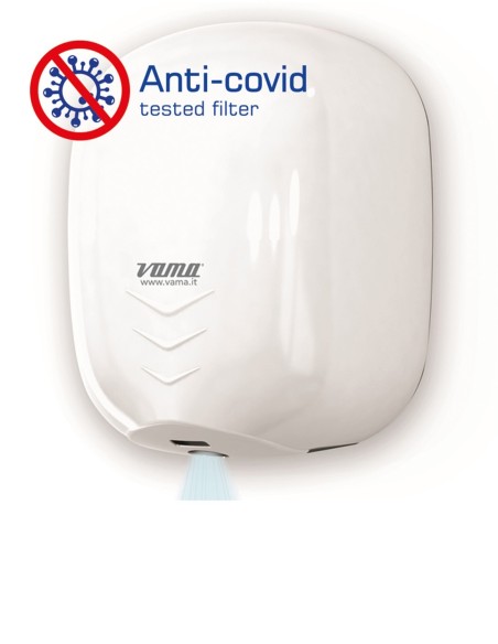 VAMA SÈCHE-MAINS ÉLECTRIQUE ECOJET 1100 W POLYPROPYLÈNE BLANC art. STREAM DRY UV ABS