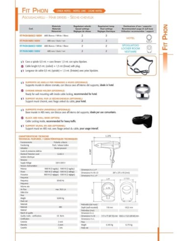 ABS ART NOIR. SÈCHE-CHEVEUX BLACK FIT