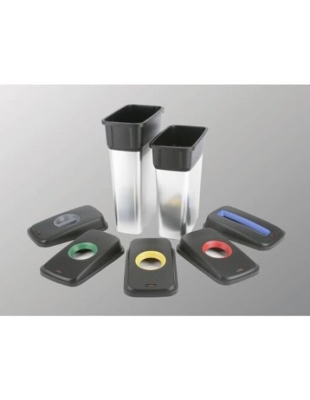 VILEDA GEO METALLIC DUSTBIN LT.70 MÉTAL ET NOIR ART.137729