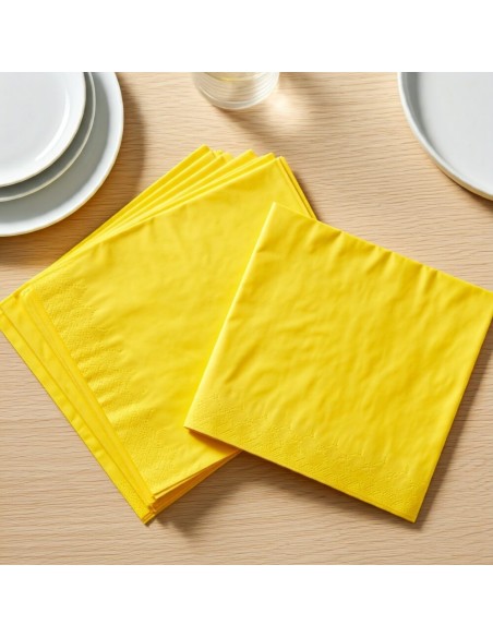 INFIBRA NAPKINS 38X38 2 PLIES TISSU JAUNE PCS.40 CELLULOSE 100% TACTILE EFFET SYSTÈME. ÉCOLABEL ET FSC