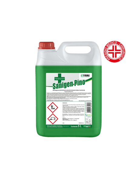 RÉSERVOIR DE DÉTERGENT DÉSINFECTANT PARFUMÉ EN PIN FIRMA SANIGEN 5 LT