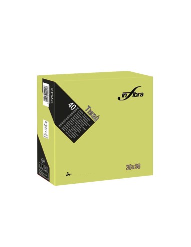 INFIBRA NAPKINS 38X38 2 PLIES TISSU VERT LIME...