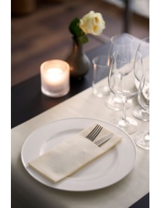 DUNI UMSCHLÄGE FÜR BESTECK DUNILETTO CREME 40x33 ST. 65... 2