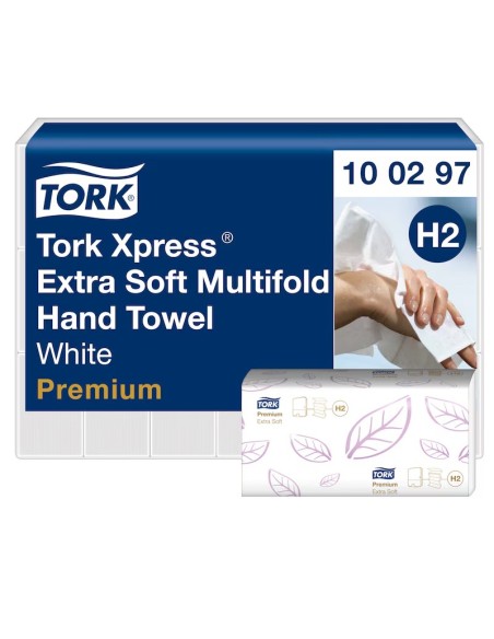 SERVIETTES TORK PLIÉES EN « M » EXTRASOFT H2 PCS. 2100  100297