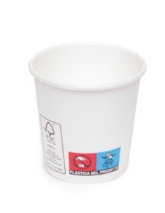 PAPIERLYNEN. Becher aus Zellulosezellstoff und PLA.